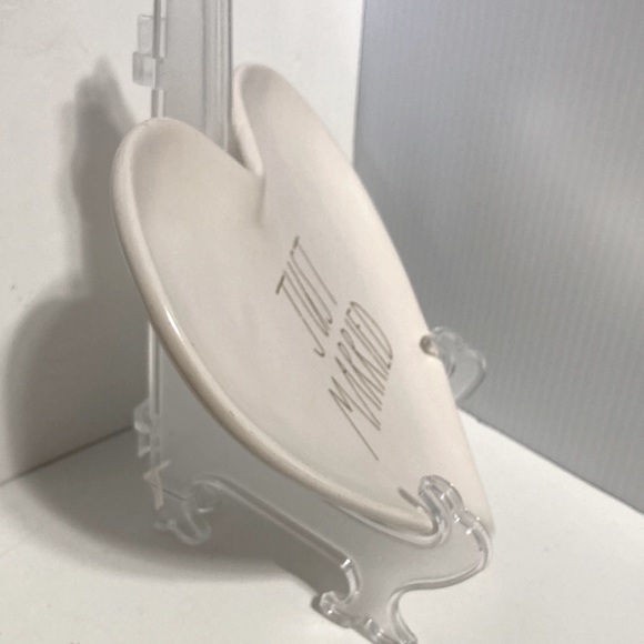 Rae Dunne JUST MARRIED Heart Shaped Trinket Jewelry  Wedding Display Plate - Picture 4 of 8